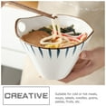 thumbnail image 3 of STRANDCHIC Ceramic Salad Bowl Japanese Style Holds Soup Rice Noodles for General Users 1Pack, 3 of 6