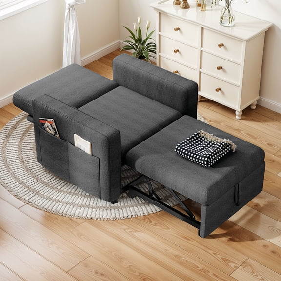 Uforic 3-in-1 Convertible Sleeper Chair Bed, Bed Recliner Chair with Pull Out Couch for Living Room,Gray