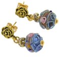 GlassOfVenice Murano Glass Magnifica Antique Stud Balls Earrings - Blue ...