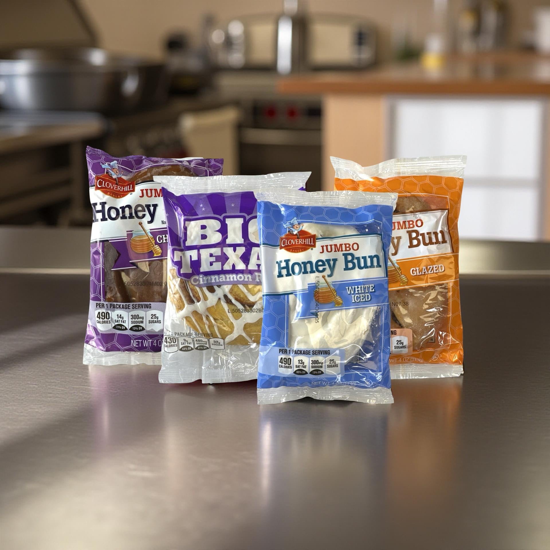 Cloverhill Bakery Ultimate Honey Bun Variety Pack | Big Texas, Chocolate, Iced and Glazed | 16 Count