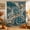 Blue, Gold, Teal, variant on Navy Blue Ombre Shower Curtain, Waterproof Shower Curtains for Bathroom, Modern Abstract Art Coastal Nautical Washable Fabric Bathtub Curtain Set Bath Decor with 12 Hooks Stall 36"x72"
