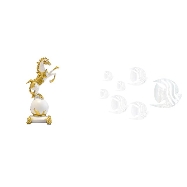 Colección Moderna De Esculturas De Animales Para Dormitorio, Centro De Mesa, Chimenea, Sala De Estar, Escritorio Con Espejo Acrílico, Calcomanías De Pared De Peces, Decoración Artística