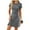 Pleated- Gray, variant on Women's Sundress Short Sleeve Casual T-shirt Dress, Crew Neck Loose Flowy Swing Tunic Dress Summer (Green, S)
