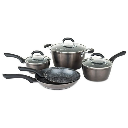 Allrecipes 8-Piece Sizzle Sensor Nonstick Cookware Set, Graphite