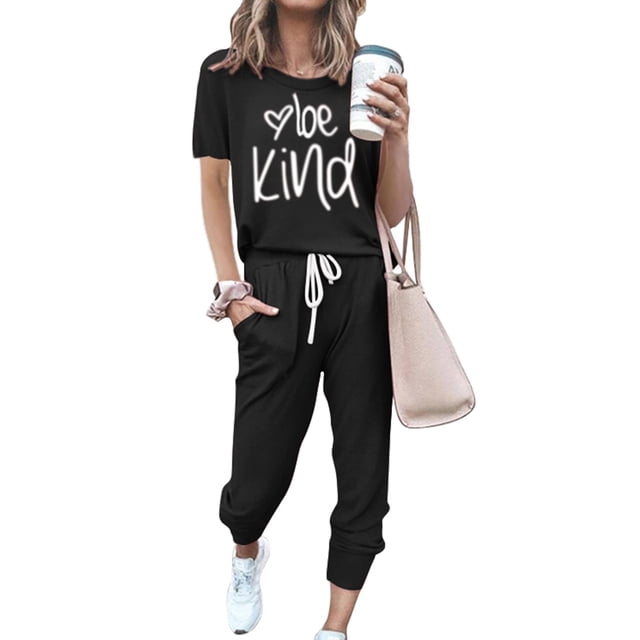 Conjunto Deportivo PRETTYGARDEN Mujer Dos Piezas Jogger Negro XL