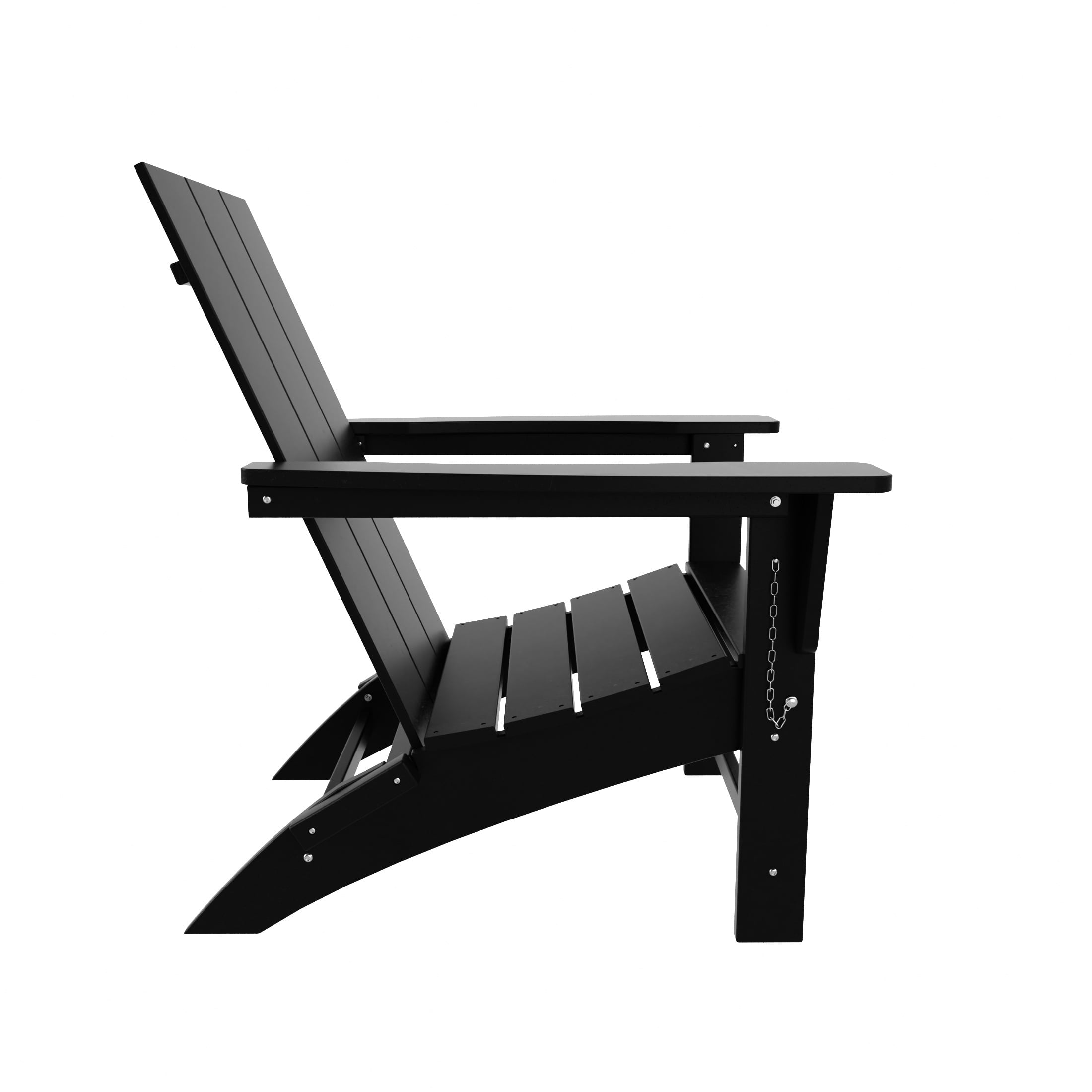 WestinTrends Ashore All-Weather Poly Lumber Adirondack Chairs, Foldable Modern Farmhouse Design, Outdoor Patio Seating, Black