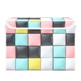 thumbnail image 7 of Yayeee Collapsible Cube Storage Bin with Lid Fabric Closet Decorative Basket with Handles, Gray Checkered Pattern, 7 of 7