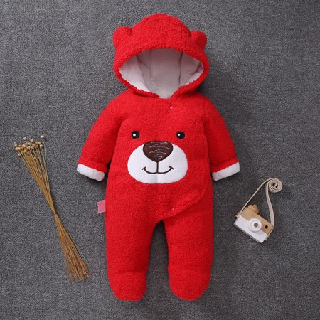 

Baby clothes Infant Newborn Baby Girls Boys Bear Warm Thick Snowsuit Hooded Coat Jumpsuit CHMORA