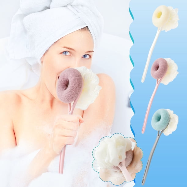 Cepillo de Baño de Mango Largo, Cepillo de Baño de Pelo Suave, Cepillo de Baño Dos En Uno, Cepillo de Baño de Doble Cara