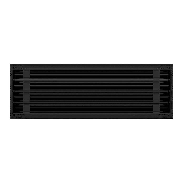 BUILDMART 24x8 Modern AC Vent Cover Decorative Black Aluminum