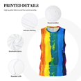 thumbnail image 6 of Easygdp Rainbow Colored Men's Mesh Basketball Jersey Quick Drying Sleeveless Shirts Fitted Muscle Tank Tops Sport Round Neck T-Shirt - 3X-Large, 6 of 9