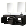 thumbnail image 2 of Abbey 80" W Brown Oak Double Vanity, Cultured Marble, Faucet Set and 36" Mirrors, 2 of 6