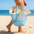 thumbnail image 1 of CaiYueKe Large Beach Bag with Mesh Storage Pouch, Foldable Tote for Travel, Waterproof Sand Resistant Carryall Bag for Pool Seaside Outdoor Activities, 1 of 7
