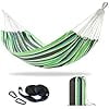 Brazilian Double Hammock with Tree Straps,Extra Large 94x63IN,2 Persons Hammock for Backyard Patio Outdoor and Indoor,450lbs Weight Capacity,Soft Woven Cotton Fabric - Black Stripe