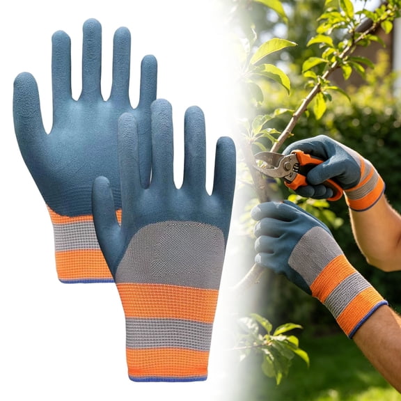 Puncture Proof Garden Gloves - Thorn Proof Cut Resistant Work Gloves Rubber Coated Heavy Duty Protection for Yard Work Gardening Pruning Weeding Landscaping - Blue