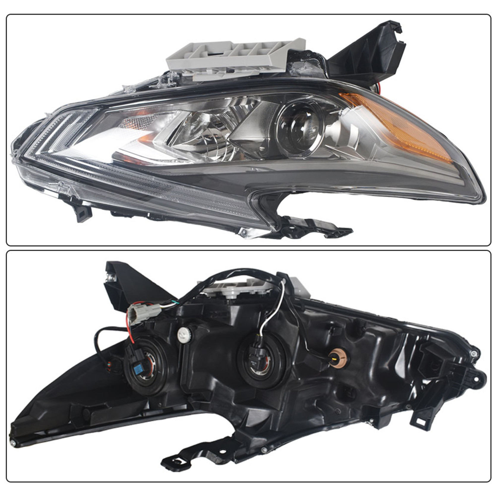 Replacement for 2016 2017 2018 Nissan Altima Halogen Headlights with Black Bezel Headlight Assembly Right Passenger Side