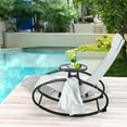 thumbnail image 5 of Outsunny Patio Rocking Chair, Outdoor Chaise Lounger with Headrest Pillow and Breathable Fabric for Backyard, Living Room, Deck and Poolside, Grey, 5 of 9