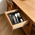 thumbnail image 5 of Lenkho Plastic Kitchen Drawer Silverware Organizer, Adjustable Utensil Divider Tray, Cutlery Storage Holder for Spoons, Forks, Knives, Chopsticks, 5 of 6