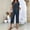 Navy, variant on Women's 2 Piece Casual Outfit Set Short Sleeve Tunic Top & Waist Capri Cropped Pants, Summer Lounge Vacation Matching