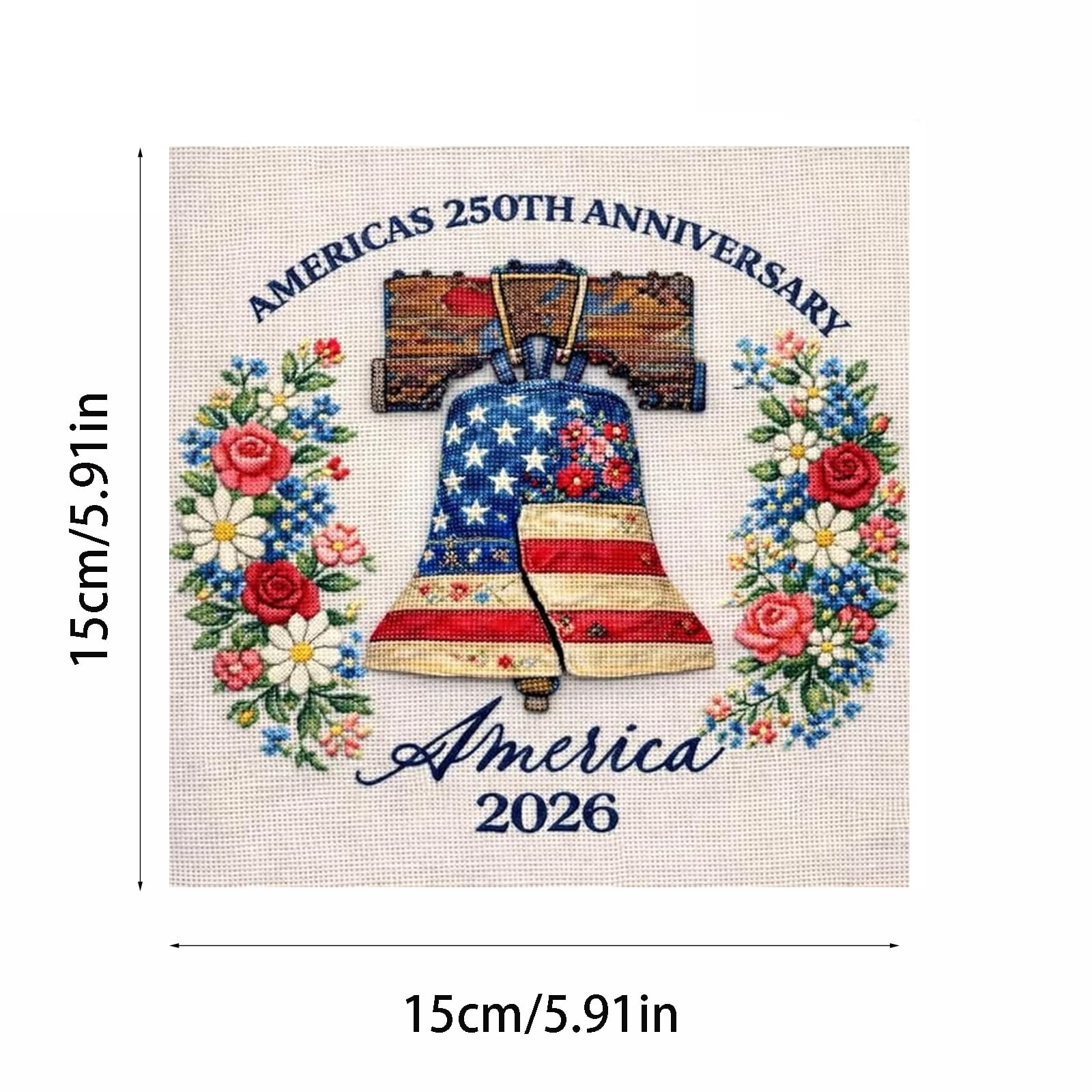 Cross Stitch Kit, 250Th Anniversary Of American Independence Day, Full Kit For Beginners Adults