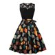 thumbnail image 1 of Vestido de Verano de las Mujeres Impreso Cuello Redondo sin Mangas, Estilo Casual de una Línea para Ocasiones Diarias, Primavera Y Clima Cálido, 1 of 7