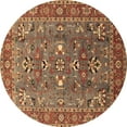 thumbnail image 1 of Ahgly Company Indoor Round Oriental Brown Industrial Area Rugs, 8' Round, 1 of 4