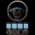 thumbnail image 4 of Funda para volante de coche Gomass, antideslizante, de seguridad, color negro y marrón, 4 of 5