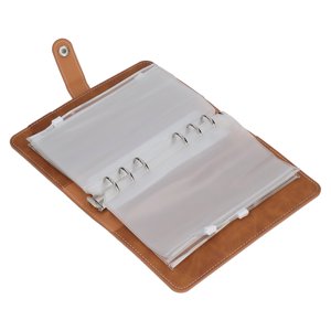 Binder d'épargne, Binder en espèces 6 Pré-trous perforés Soft Waterproof Minimalist chercher des journaux de voyage pour les planificateurs quotidiens brun, bleu