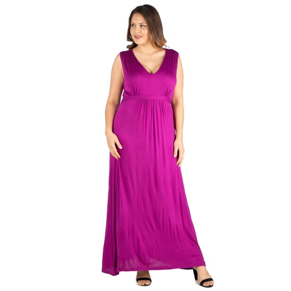 Plus Size Sleeveless Empire Waist Maxi Dress