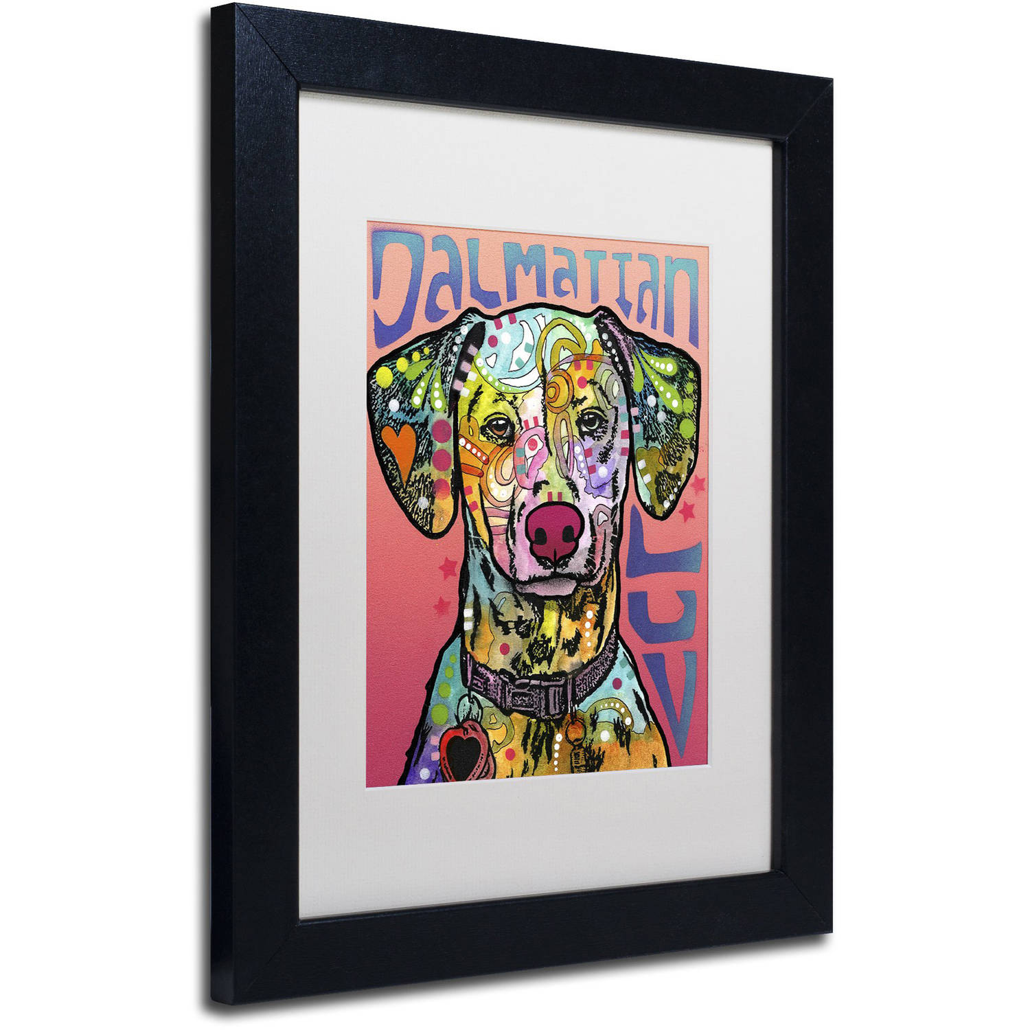Trademark Fine Art 'Dalmatian Luv' Canvas Art by Dean Russo, White Matte, Black Frame