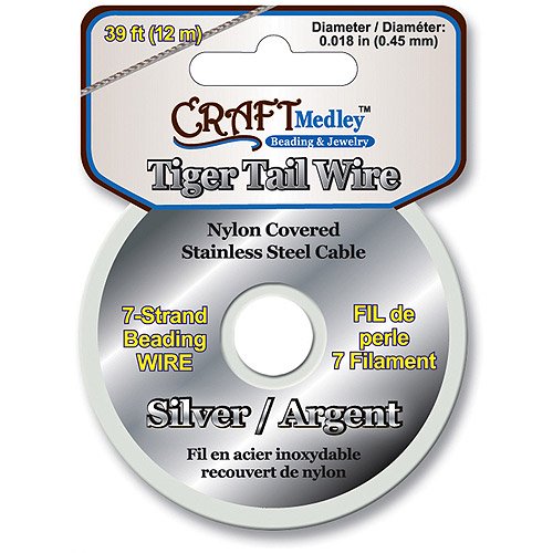 Tiger Tail Beading Wire 7Strand .45mmX39'Silver