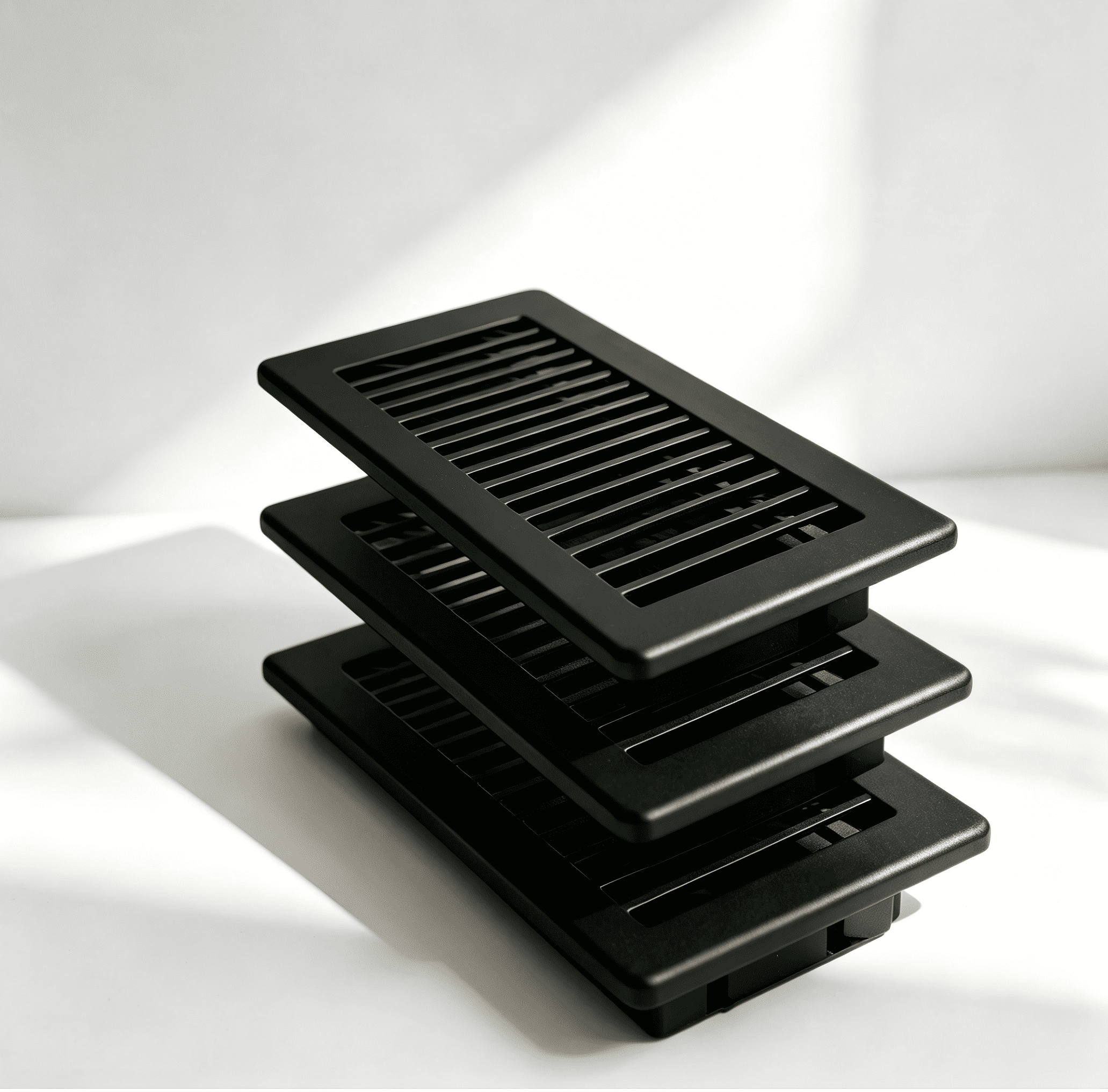VIB 4 x 10 Floor Register, Black Heavy Duty Metal Air Vent Cover with Rust Proof Finish and Adjustable Knob, Ideal for Floor Wall Ceiling Home Use