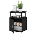 thumbnail image 2 of Furinno Jaya 2-Tier Side Table, Black Closed Storage End Table, Night Stand, Bedside Table for Living Room, Bedroom, Home Office, Darkwood, 2 of 8