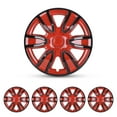 thumbnail image 6 of 14" Set of 4 Wheel Covers Snap on Hubcaps Full Hub Caps Fit R14 Tire & Steel Rim (4 Pack)-Black Lacquer & Red Lacquer, 6 of 12