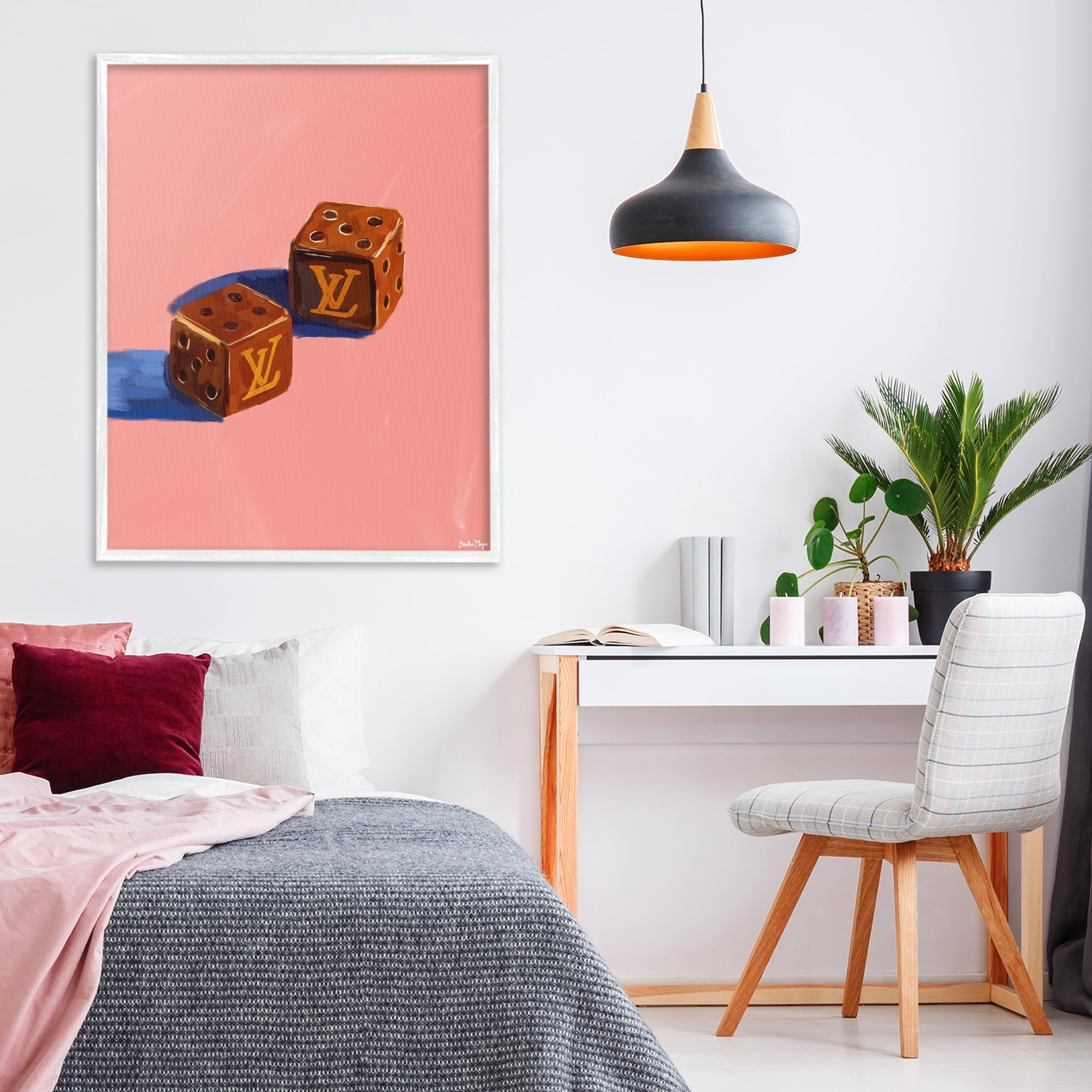 Stupell Industries Fashion Brand Dice White Framed Giclee Art, design by Amelia Noyes