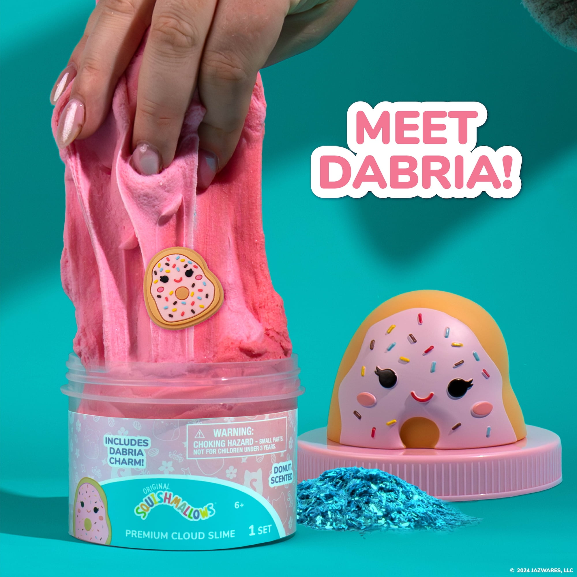 Original Squishmallows Dabria The Donut Premium Cloud Slime, Donut-Scented