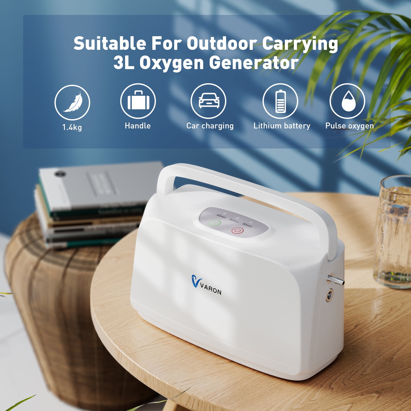Diosmio Portable 1~3L/M& MINI Portable Oxygen Generator-Tube for Travel Use&C