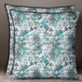 thumbnail image 2 of S4Sassy Cotton Poplin Square Floral Print Teal Green Cushion Cover 2 Pcs Home Decor-14 x 14 Inches, 2 of 4