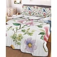 thumbnail image 3 of Quilts Twin Size, Spring Bird Floral Soft Comforter Bedding Set for Bed, Summer Birds Flowers Watercolor Lightweight Quilted Bedspread with Pillow Cover(2 Pieces) for All Season, 68x86 Inch, 3 of 6