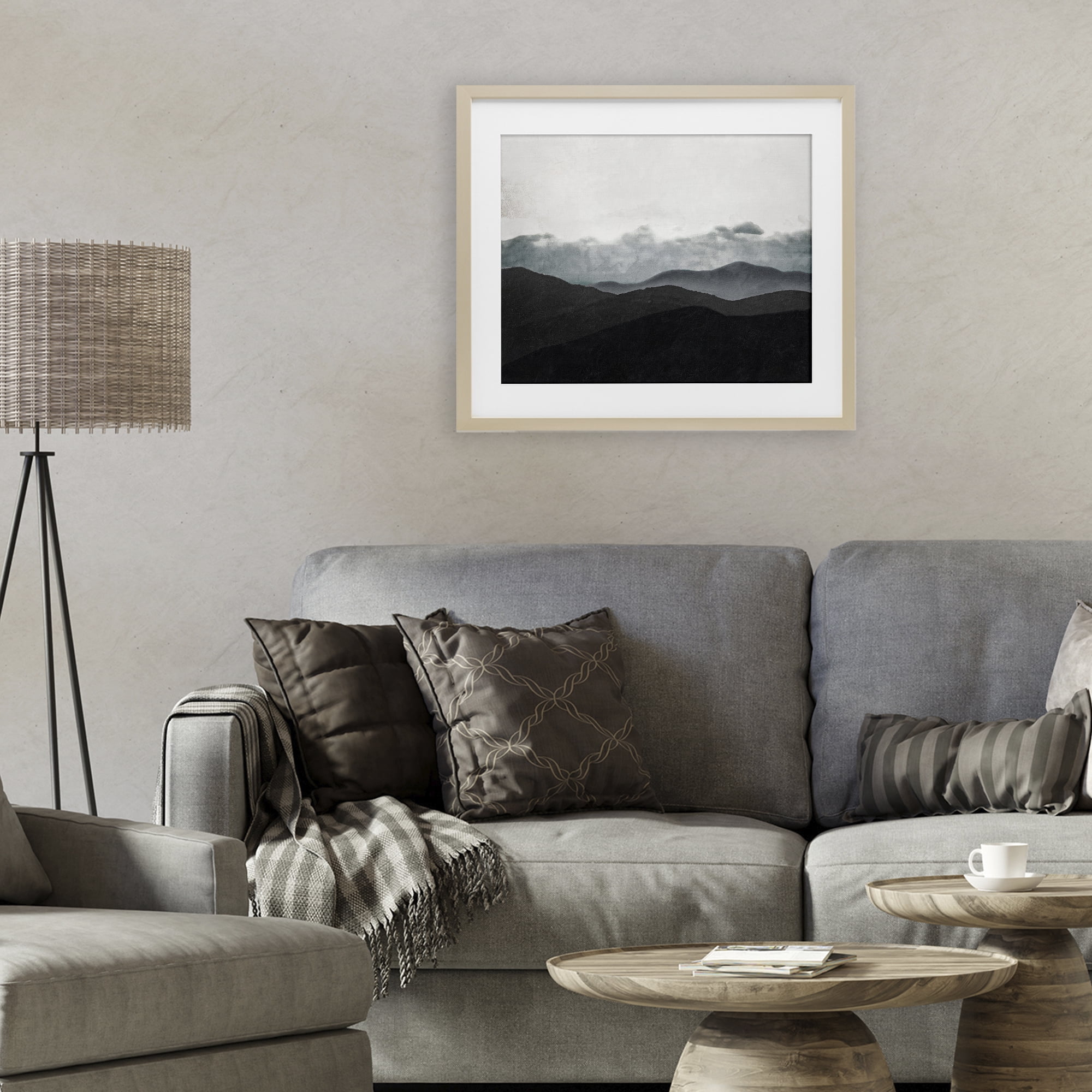 Stupell Industries Layered Foggy Hills Birch Framed Print Under Glass, design by Elizabeth Medley