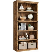 IDEALHOUSE 5 Tier Bookcase, Farmhouse Book Shelf with Storage, 71" Tall Book Case Wooden 5 Shelf Bookcase for Home Office, Living Room, Bed Room (Vintage, 67.4" H x 31.5" W x 12.8" D)