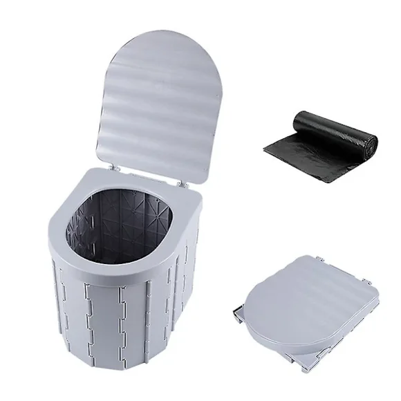 【xj】Portable Toilet for Camping - Foldable Toilet with Lid - Waterproof Porta Potty - Car - Camper - Tent - Toilet Bucket - Potty Chair