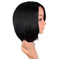 thumbnail image 3 of Natural Black Bob Wigs With Bangs For Black Women Side Part Bob Wigs With Side Bangs Synthetic Black Bob Wigs Short Straight Bob Wigs 12 Inch (Natural Black), 3 of 6
