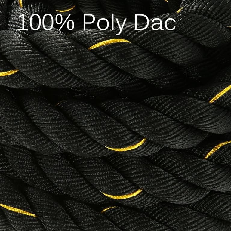 TOMSHOO Black 1.5 2 Diameter Polyester 32.8 40 50ft Length Battle Rope Workout Training Undulation Rope Walmart