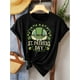 thumbnail image 2 of Camiseta de Verano para Mujer Women's St. Patrick's Day Festive T-Shirt - Black with Green Top Hat & Clover Design, Short Sleeve, Camisetas de verano para mujer, manga corta, cuello redondo, casual,, 2 of 7
