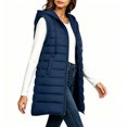 thumbnail image 5 of IUYRTFE Women Longline Hooded Puffer Vest Zip Up Sleeveless Winter Coat with Pockets for Outdoor Travel Daily Wear, 5 of 7