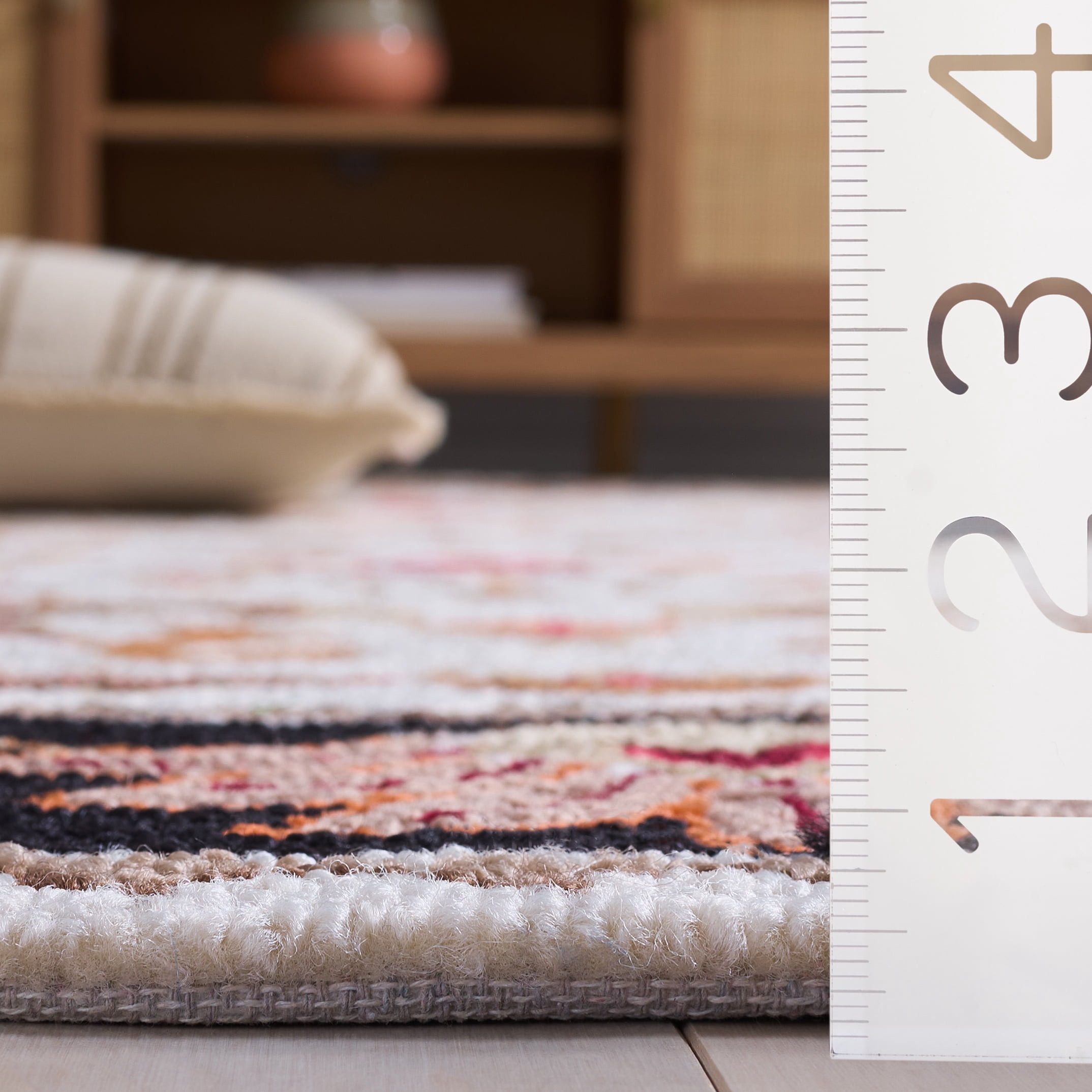 Safavieh Easy Care Myrtle Floral Runner Rug, Ivory/Black, 2'6" x 8'