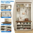 thumbnail image 3 of Uforic Entryway Bench with Coat Rack, 4-in-1 Hall Tree with Shoe Storage Bench, 7 Hooks and Bottom Shoe Cabinet for Hallway, Bedroom, 3 of 9