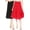Black-Red, variant on Women's Solid Flared Lightweight Elastic Waist A-line Skirt Pack of 2