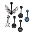 thumbnail image 3 of anillos del ombligo,anillos de ombligo barra larga de acero inoxidable,multipack de joyas para piercing de ombligo con barra curva,Anillos de ombligo para mujeres Niñas Ombligo Stud, 3 of 8